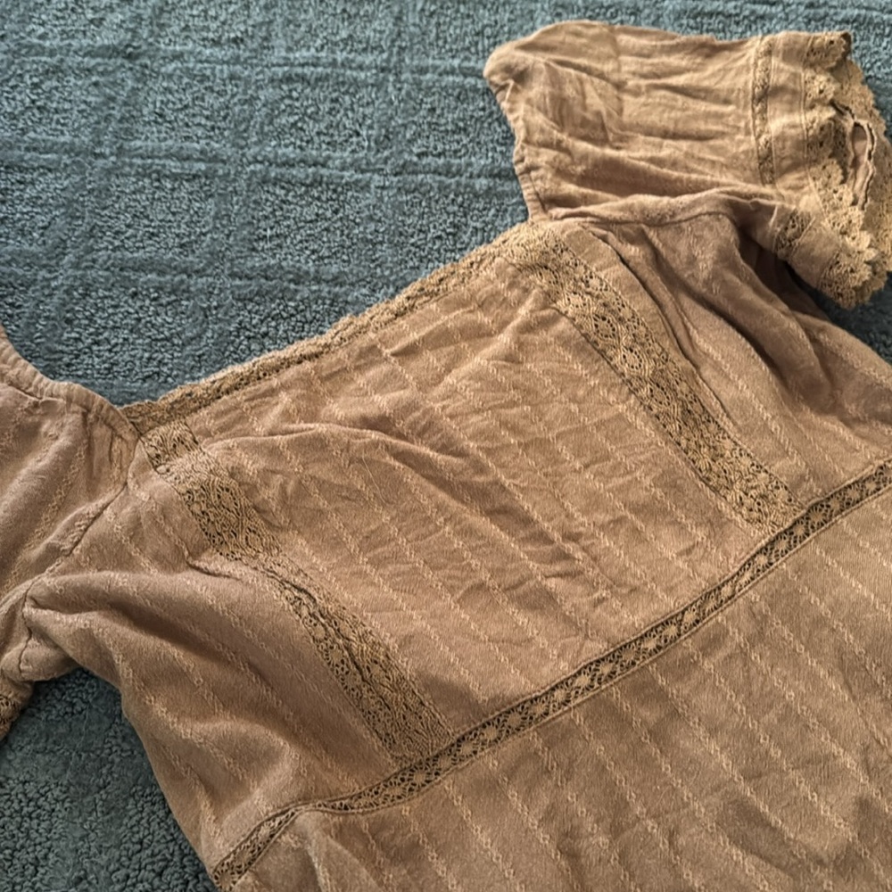 Boho Brown Ruffle Dress - Picture 2 of 3